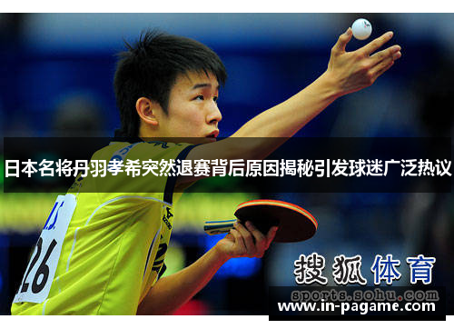 日本名将丹羽孝希突然退赛背后原因揭秘引发球迷广泛热议 日本名将丹羽孝希突然退赛背后原因揭秘引发球迷广泛热议